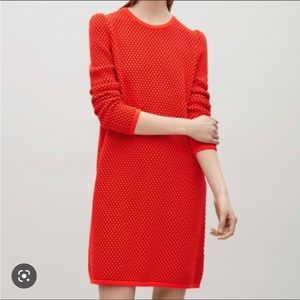 COS nubby orange sweater dress, size S